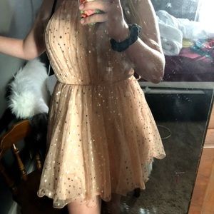 Pink Starry Night Homecoming Dress